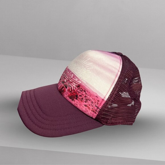 The North Face “Never Stop Exploring” Burgundy Purple Trucker Hat – One Size Sna - Picture 3 of 5
